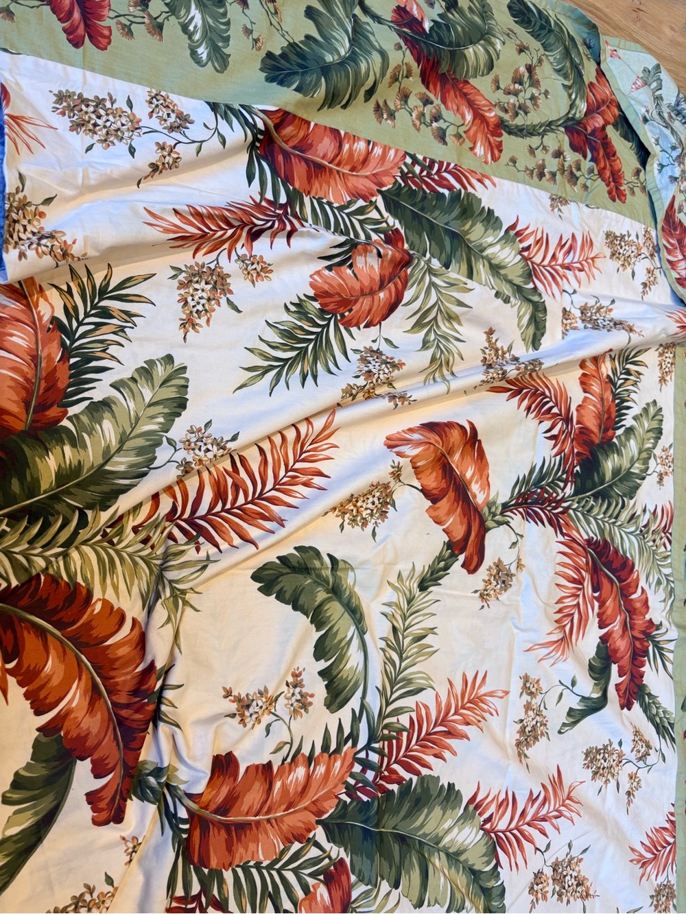 Charter Club vintage tablecloth tropical 60x82 botanical 60x82